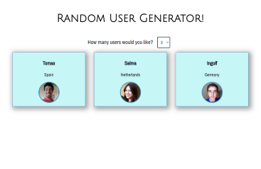 Random User Generator pictures and information